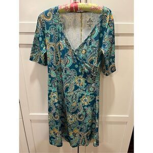prAna Women’s Breathe Teal Knee Length Dress Sz M Stretch